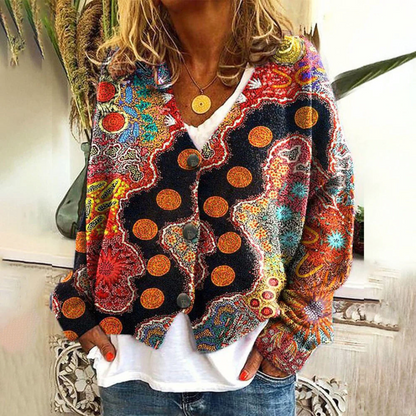 Women’s Knitted Cardigan | Flowers